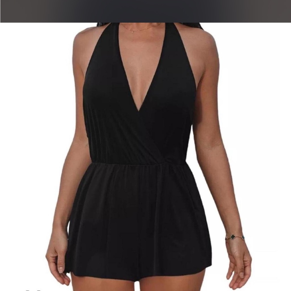 Black Halter Romper swimsuit